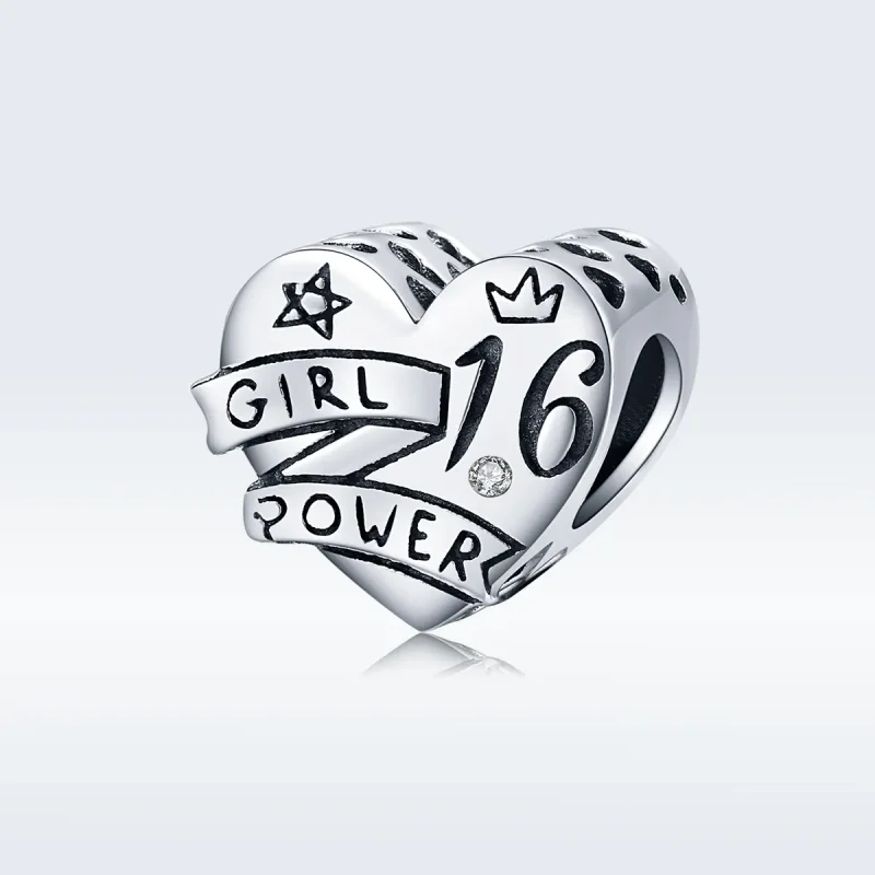 (image for) Pandora Style Silver Girl Power Sweet 16 Charm - SCC1437 - View 5