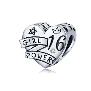 (image for) Pandora Style Silver Girl Power Sweet 16 Charm - SCC1437