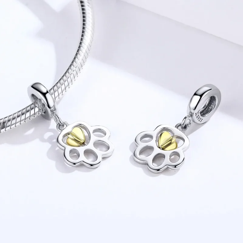 (image for) Pandora Style Silver & Gold-Plated Cure Pet Dangle - SCC1251 - View 4