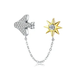 (image for) Pandora Style Silver & Gold-Plated Fly In The Starry Night Safety Chain - SCC1243