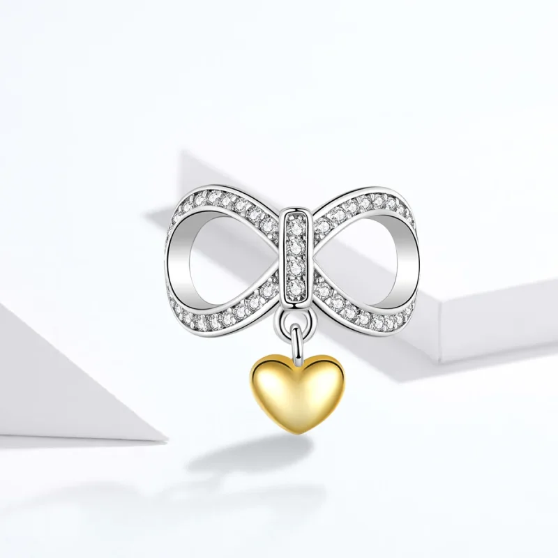 (image for) Pandora Style Silver & Gold-Plated Infinite Love Charm - SCC1300 - View 4