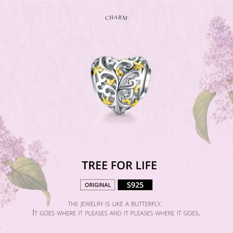 (image for) Pandora Style Silver & Gold-Plated Life Tree Charm - SCC1249 - View 2