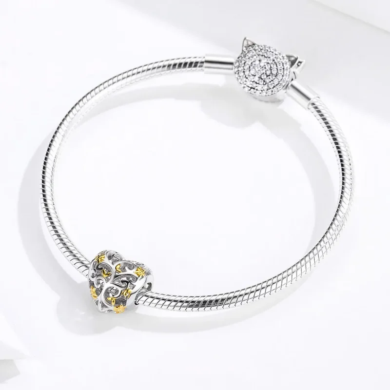 (image for) Pandora Style Silver & Gold-Plated Life Tree Charm - SCC1249 - View 3