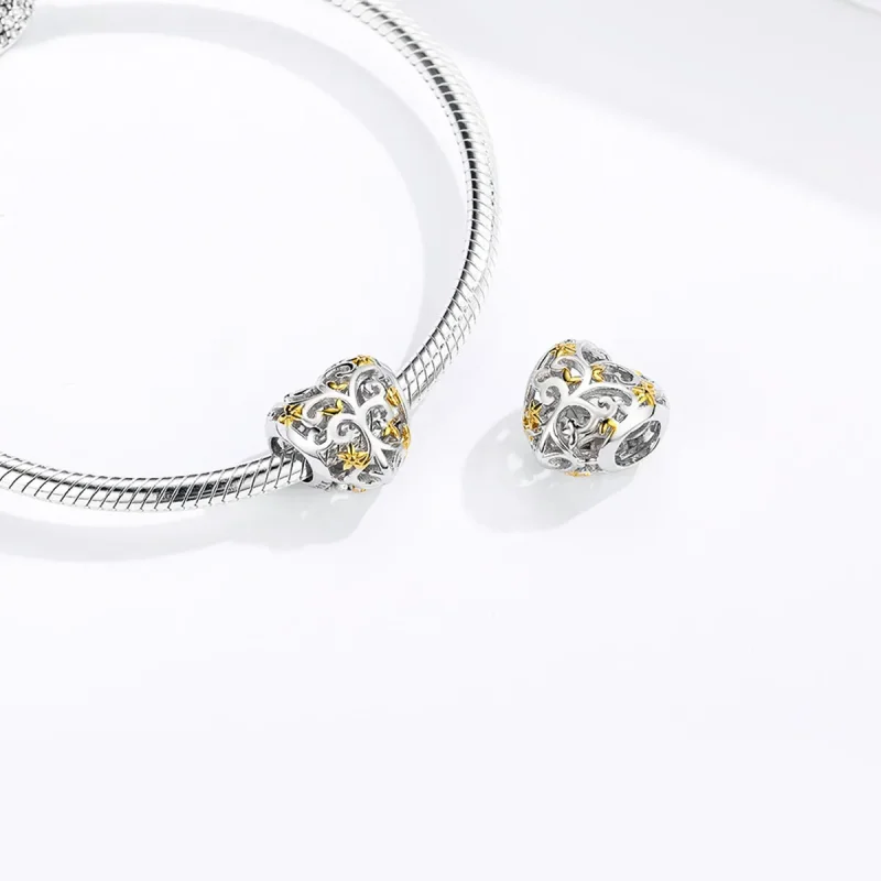 (image for) Pandora Style Silver & Gold-Plated Life Tree Charm - SCC1249 - View 4