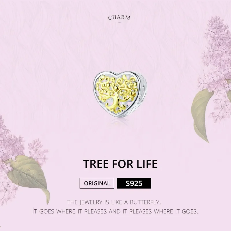 (image for) Pandora Style Silver & Gold-Plated Life Tree Charm - SCC1264 - View 2