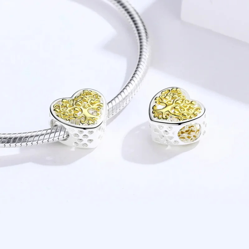 (image for) Pandora Style Silver & Gold-Plated Life Tree Charm - SCC1264 - View 4