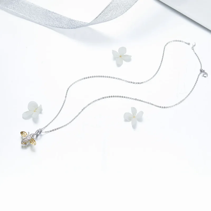 (image for) Pandora Style Silver & Gold-Plated Motion Bee Dangle - SCC1125 - View 5