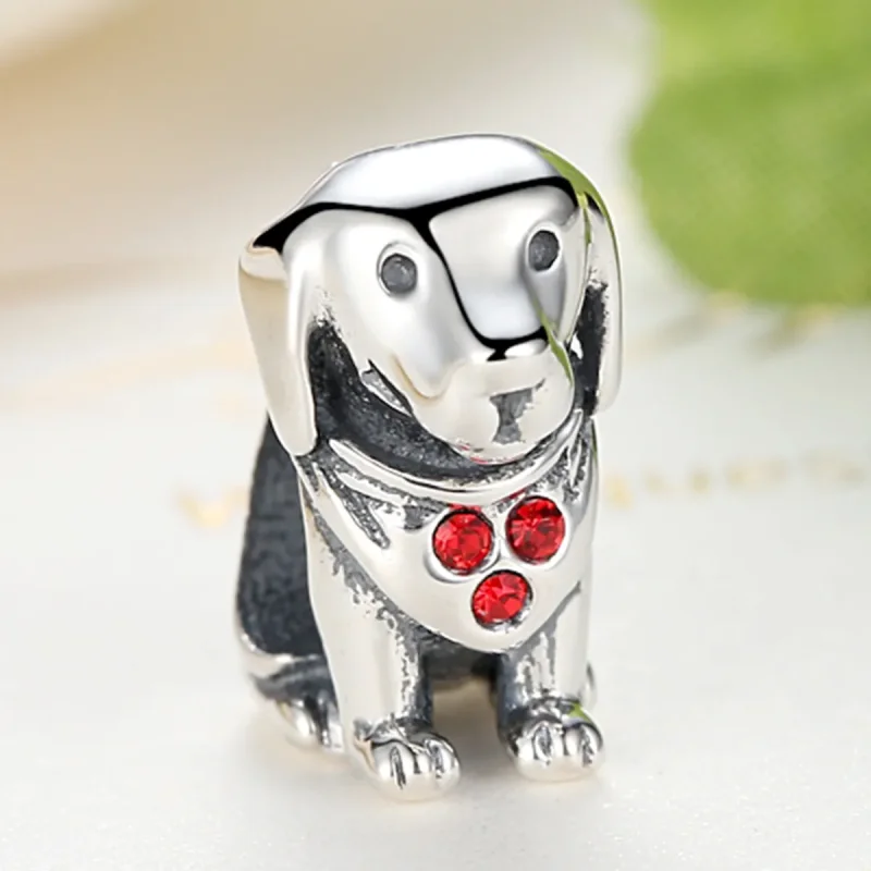 (image for) Pandora Style Silver Golden Retriever Charm - SCC016 - View 3