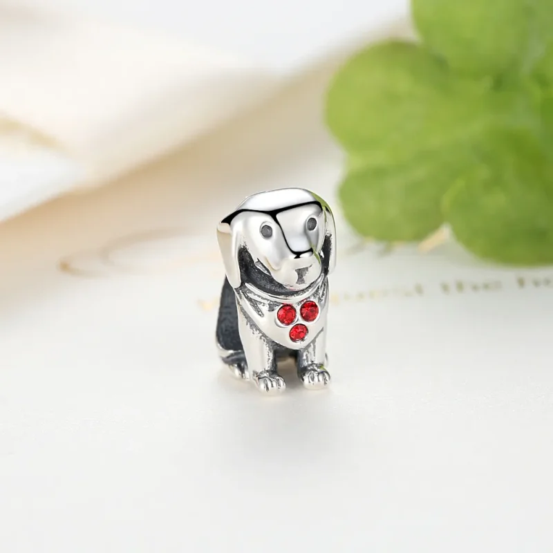 (image for) Pandora Style Silver Golden Retriever Charm - SCC016 - View 4