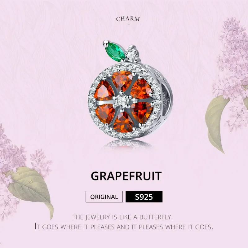 (image for) Pandora Style Silver Grapefruit Charm - SCC1277 - View 2