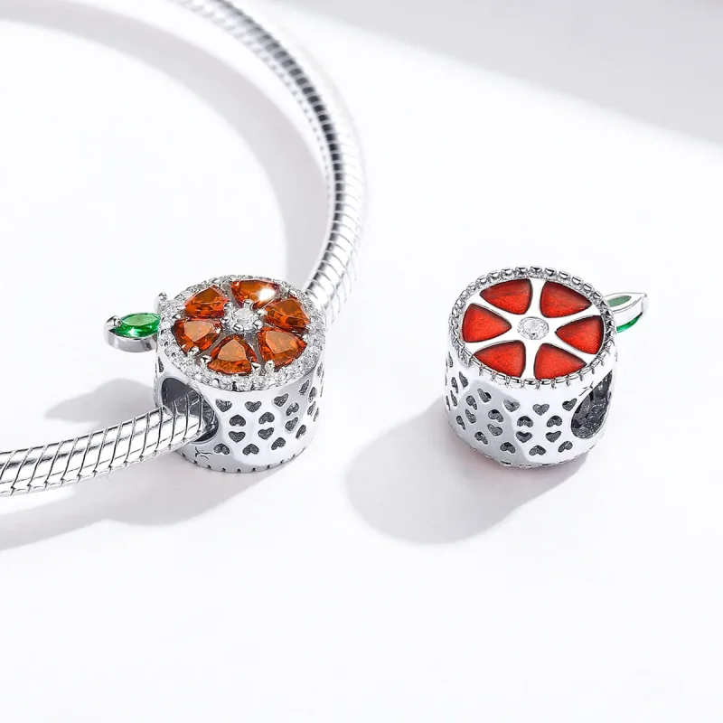 (image for) Pandora Style Silver Grapefruit Charm - SCC1277 - View 4