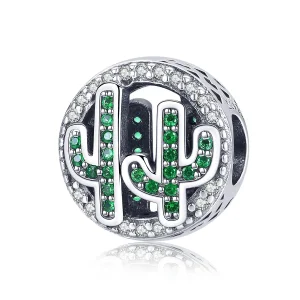 (image for) Pandora Style Silver Green Vibrant Cactus Charm - SCC918