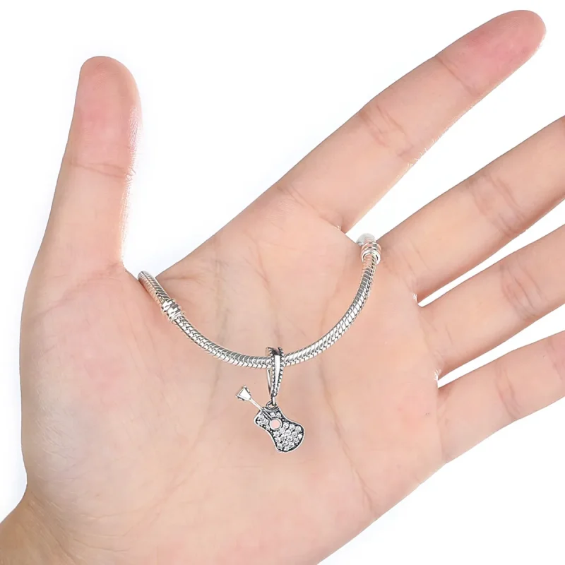 (image for) Pandora Style Silver Guitar Dangle - SCC113 - View 2