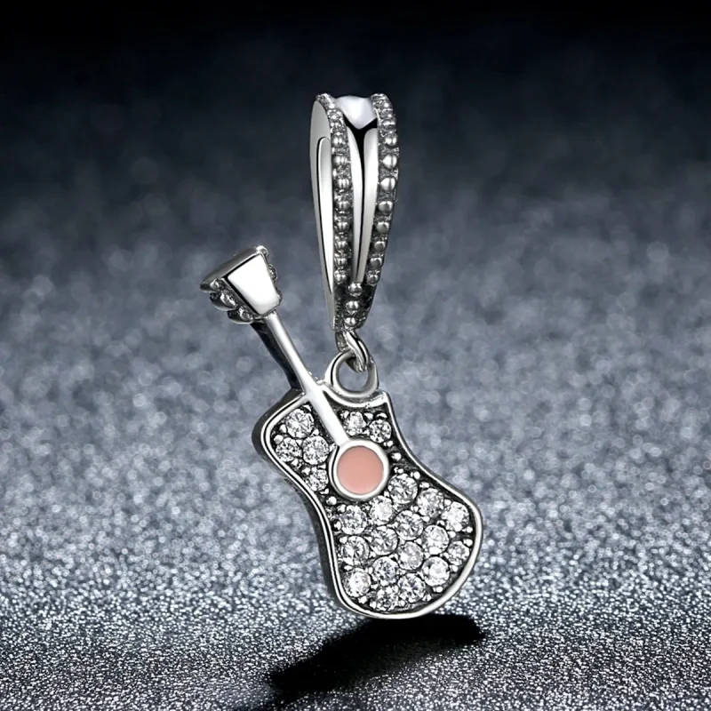 (image for) Pandora Style Silver Guitar Dangle - SCC113 - View 6