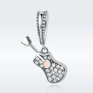 (image for) Pandora Style Silver Guitar Dangle - SCC113
