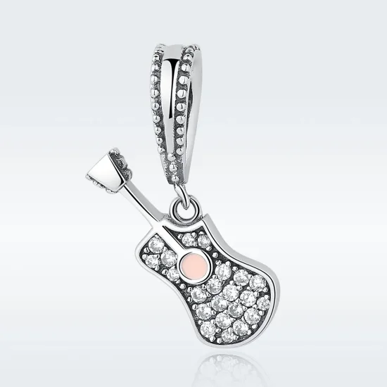 (image for) Pandora Style Silver Guitar Dangle - SCC113