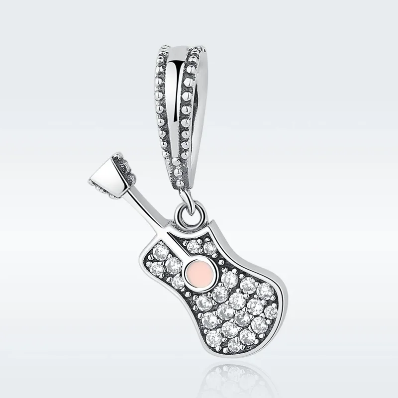 (image for) Pandora Style Silver Guitar Dangle - SCC113