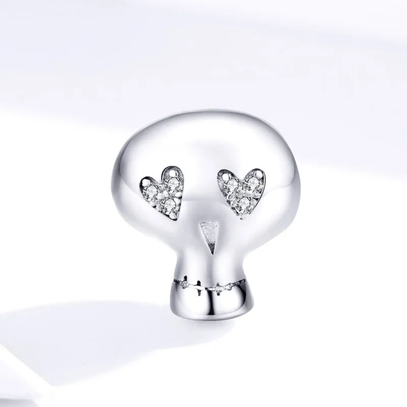 (image for) Pandora Style Silver Halloween Skull Charm - SCC1362 - View 3