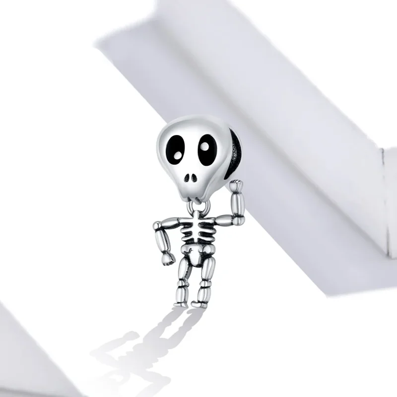 (image for) Pandora Style Silver Halloween Skull Man Charm - SCC1617 - View 2
