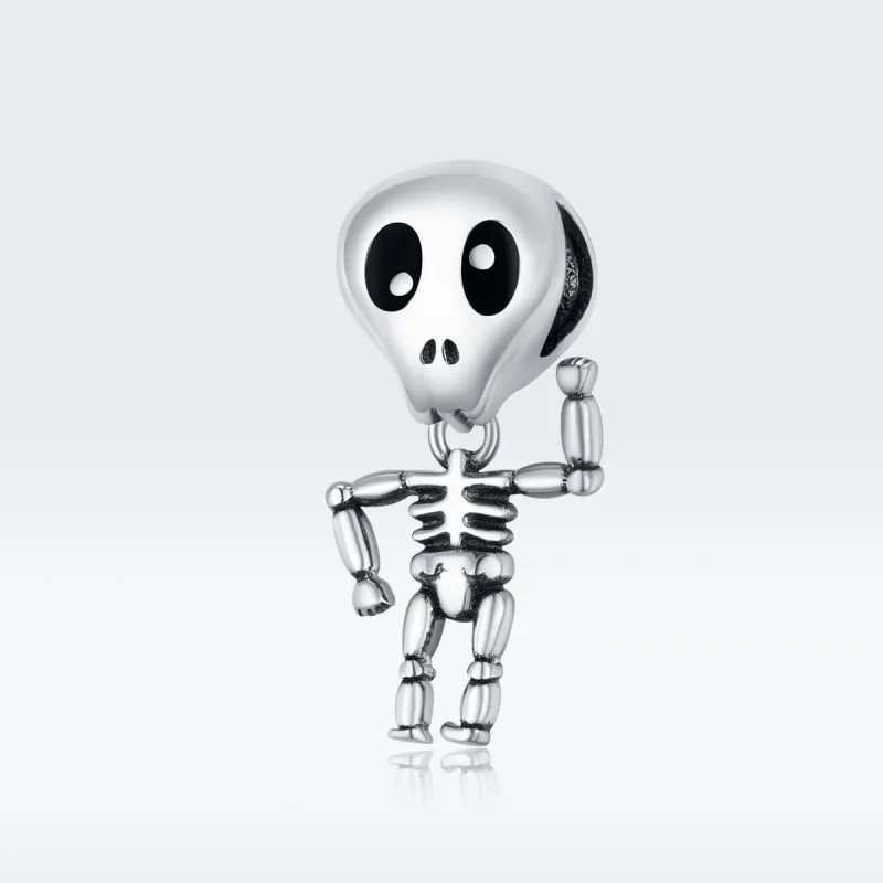 (image for) Pandora Style Silver Halloween Skull Man Charm - SCC1617 - View 5