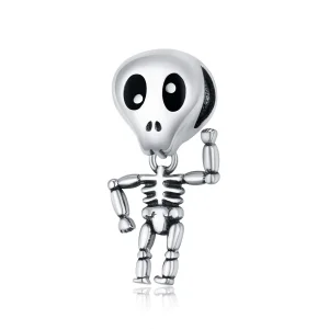 (image for) Pandora Style Silver Halloween Skull Man Charm - SCC1617
