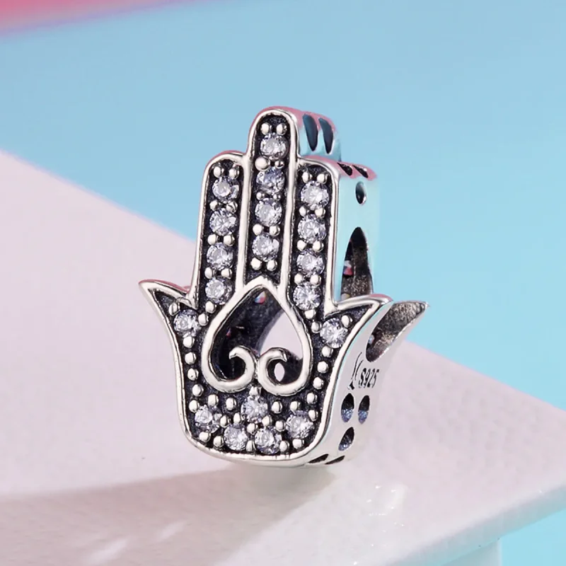 (image for) Pandora Style Silver Hamsa Charm - SCC225 - View 4