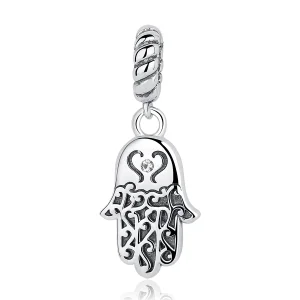 (image for) Pandora Style Silver Hamsa Hand Dangle - SCC031