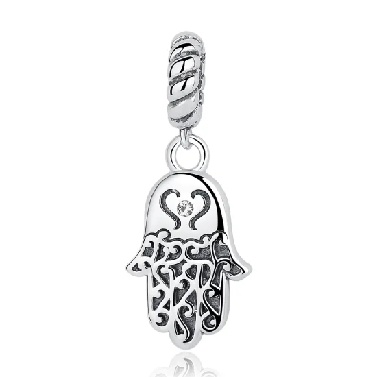 (image for) Pandora Style Silver Hamsa Hand Dangle - SCC031