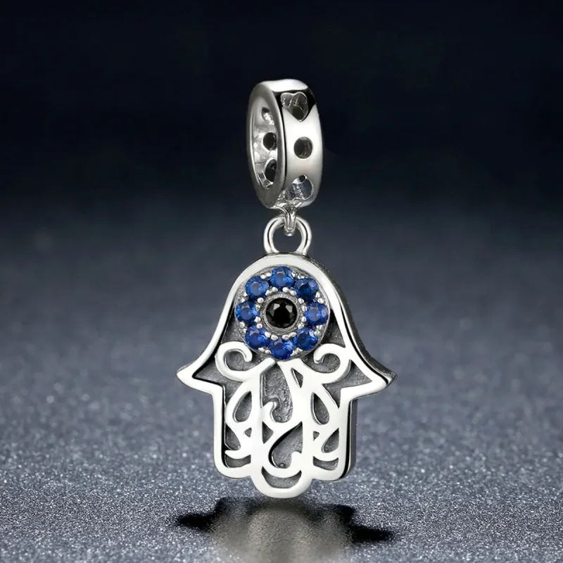 (image for) Pandora Style Silver Hamsa Hand Dangle - SCC085 - View 5