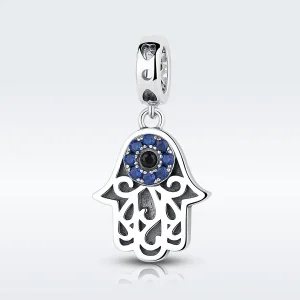(image for) Pandora Style Silver Hamsa Hand Dangle - SCC085