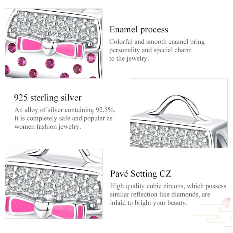 (image for) Pandora Style Silver Handbag Charm - SCC1391 - View 5
