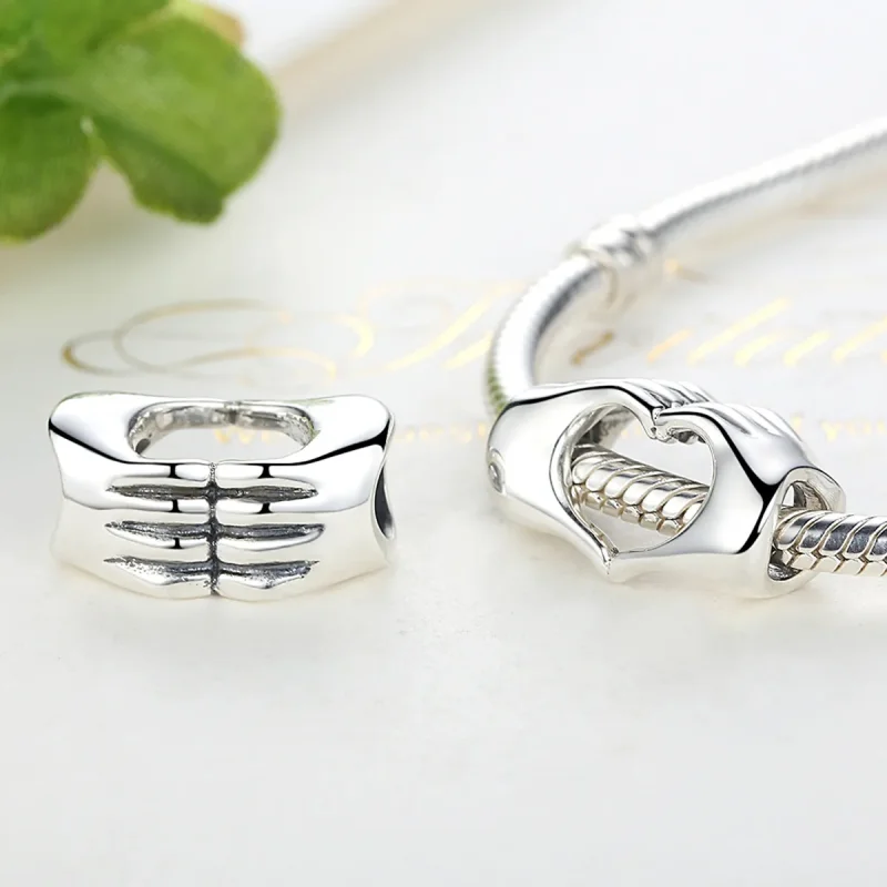 (image for) Pandora Style Silver Hands with Love Charm - SCC125 - View 3