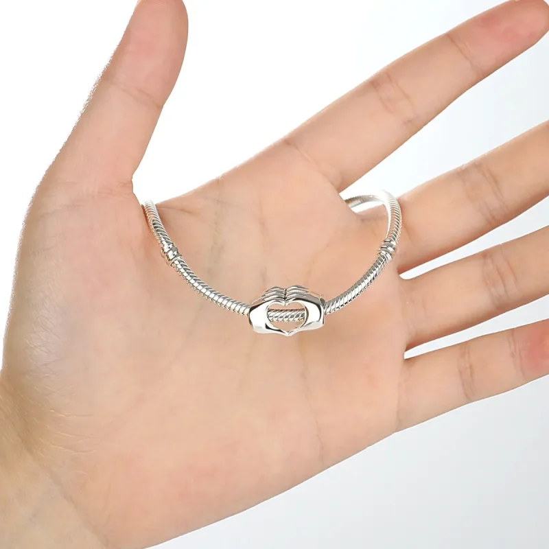 (image for) Pandora Style Silver Hands with Love Charm - SCC125 - View 4