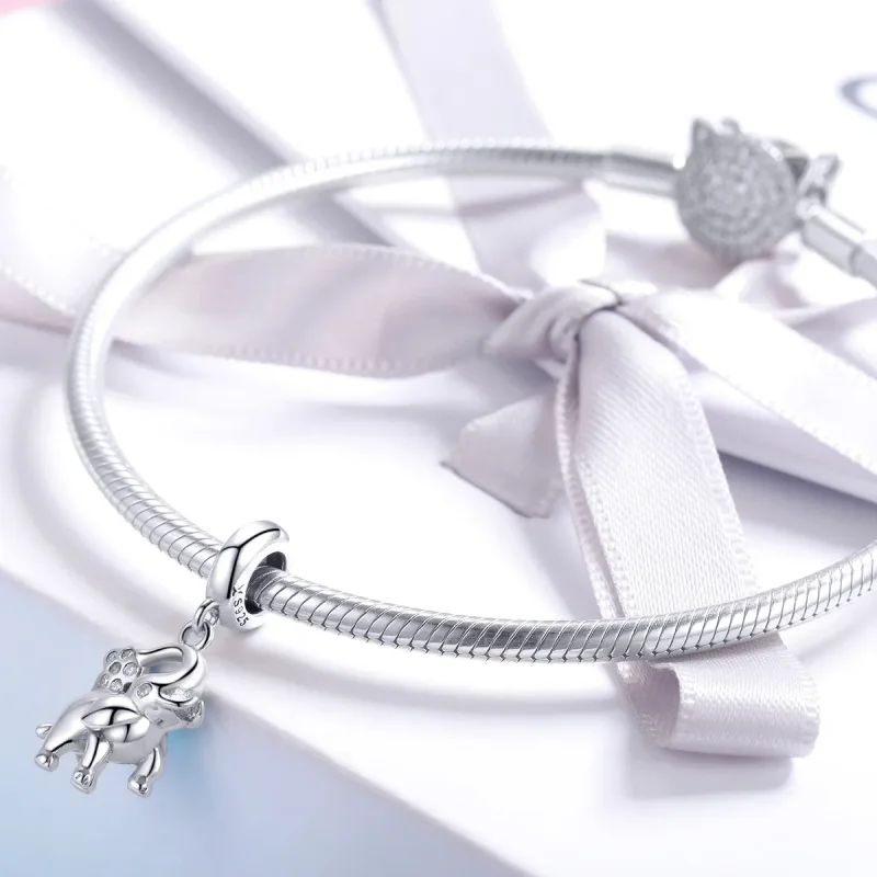 (image for) Pandora Style Silver Happy Elephant Dangle - SCC1059 - View 3