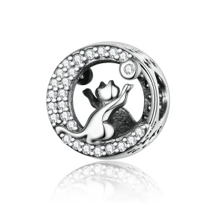 (image for) Pandora Style Silver Happy Kitten Charm - SCC1203