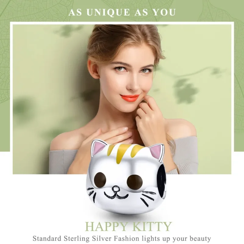 (image for) Pandora Style Silver Happy Kitty Charm - SCC1142 - View 2