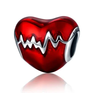 (image for) Pandora Style Silver Heart Beat Charm - SCC249
