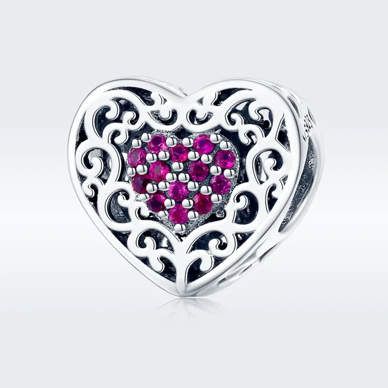 (image for) Pandora Style Silver Heart Charm - SCC1109 - View 3