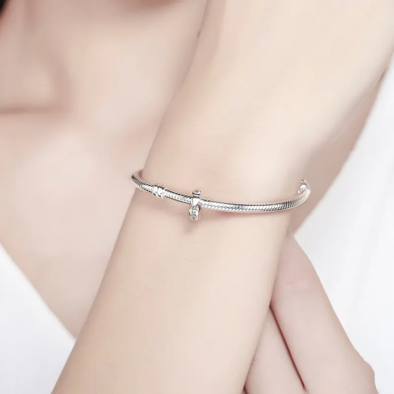 (image for) Pandora Style Silver Heart Love Spacer - SCC131 - View 2