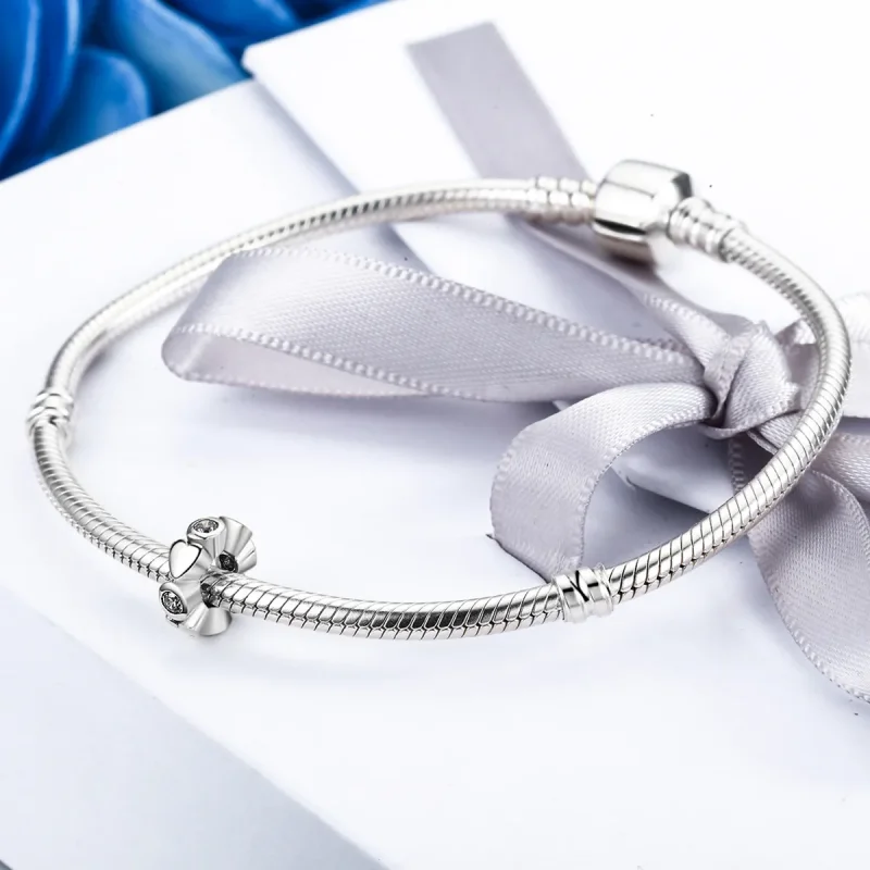 (image for) Pandora Style Silver Heart Love Spacer - SCC131 - View 5