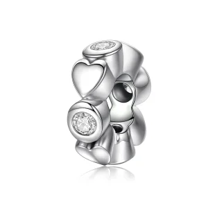 (image for) Pandora Style Silver Heart Love Spacer - SCC131