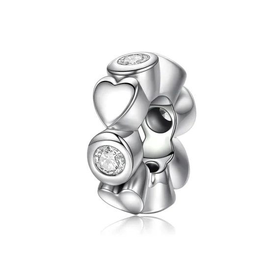 (image for) Pandora Style Silver Heart Love Spacer - SCC131