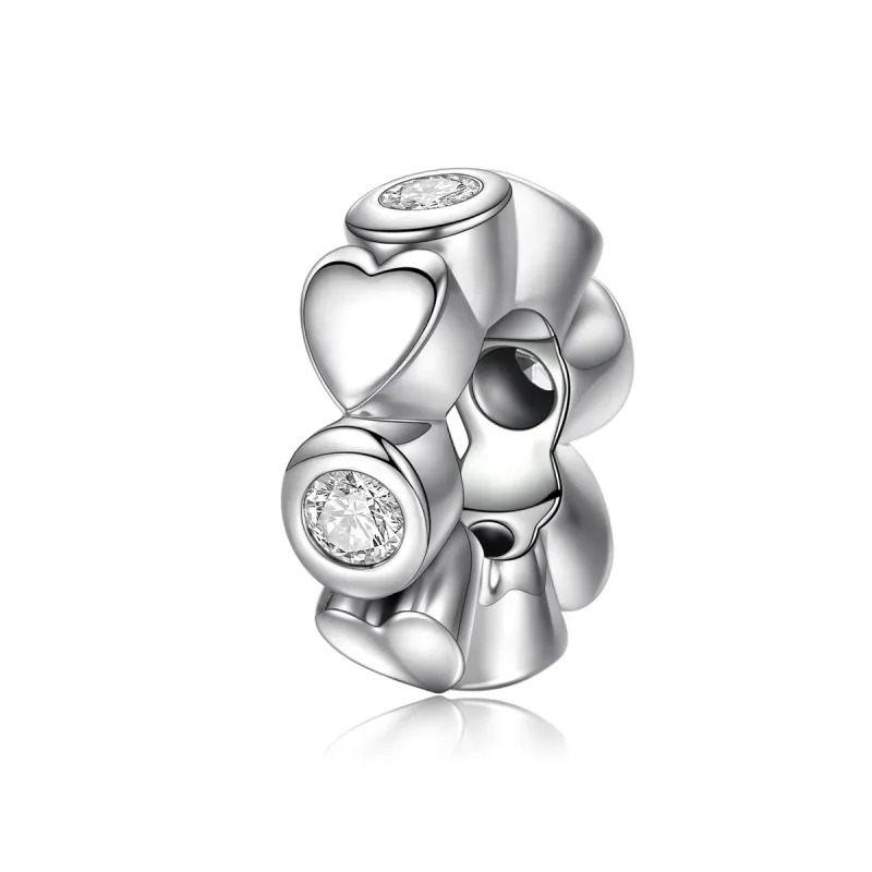 (image for) Pandora Style Silver Heart Love Spacer - SCC131