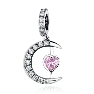 (image for) Pandora Style Silver Heart of The Moon Dangle - SCC040