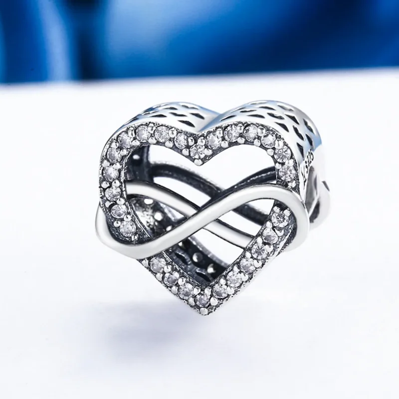 (image for) Pandora Style Silver Heart Shape Charm - SCC432 - View 4