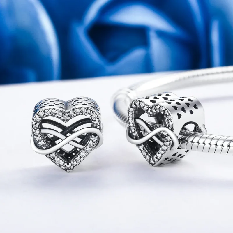 (image for) Pandora Style Silver Heart Shape Charm - SCC432 - View 5