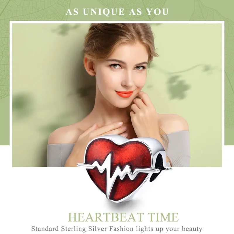 (image for) Pandora Style Silver Heartbeats Time Charm - SCC1151 - View 2