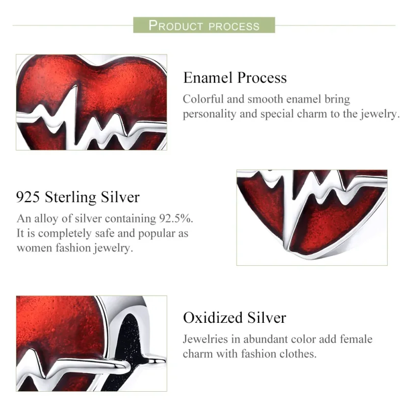 (image for) Pandora Style Silver Heartbeats Time Charm - SCC1151 - View 4