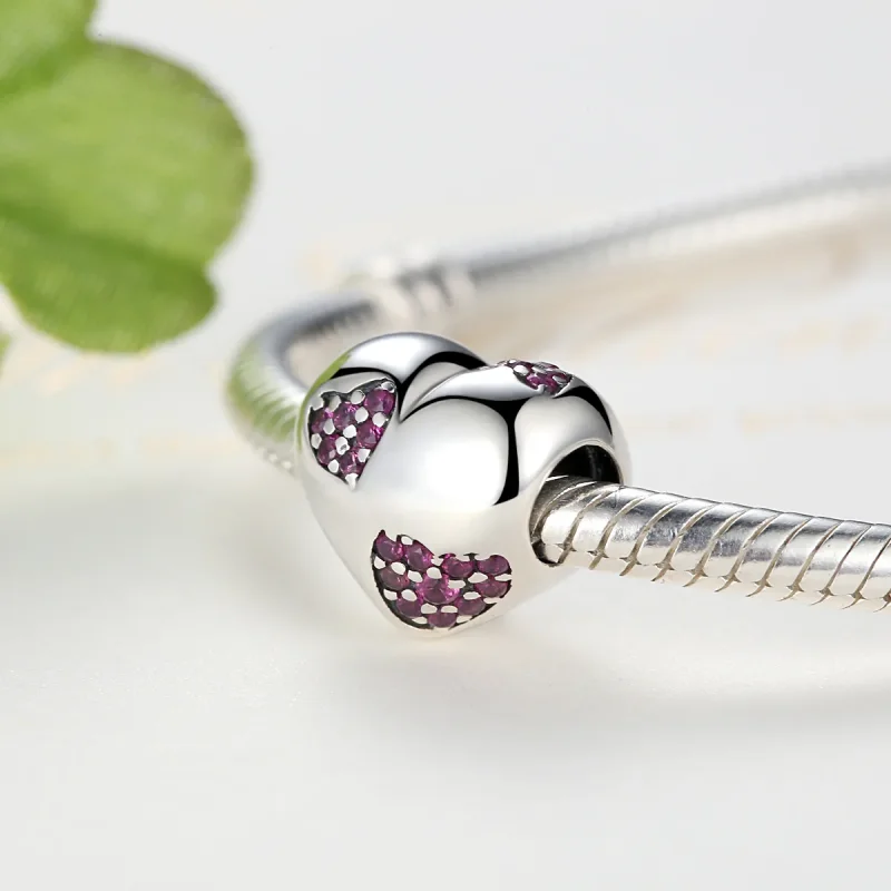 (image for) Pandora Style Silver Hearts Charm - SCC012 - View 4