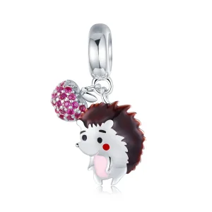 (image for) Pandora Style Silver Hedgehog & Fruit Dangle - SCC1061